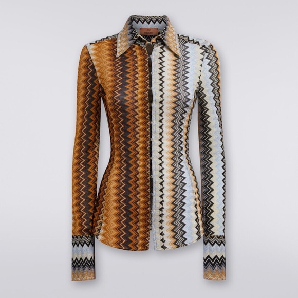 Missoni Multicolor Metallic Slim Fit Long Sleeve Size 42 - Picture 17 of 17